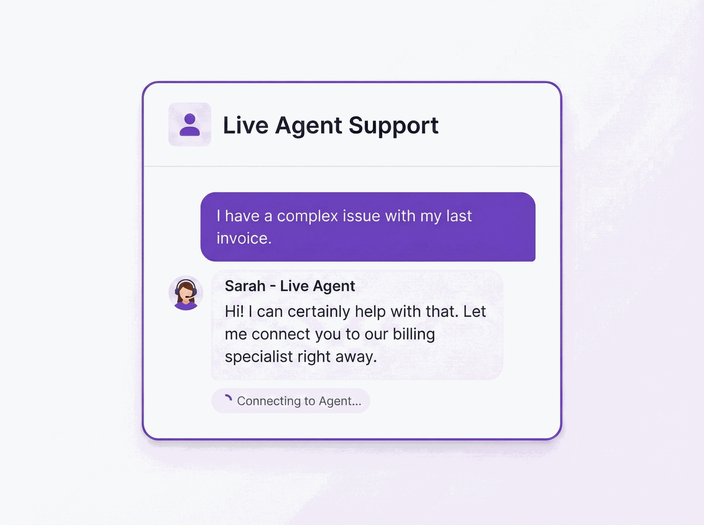 Live Agent Support (Human Assistance)