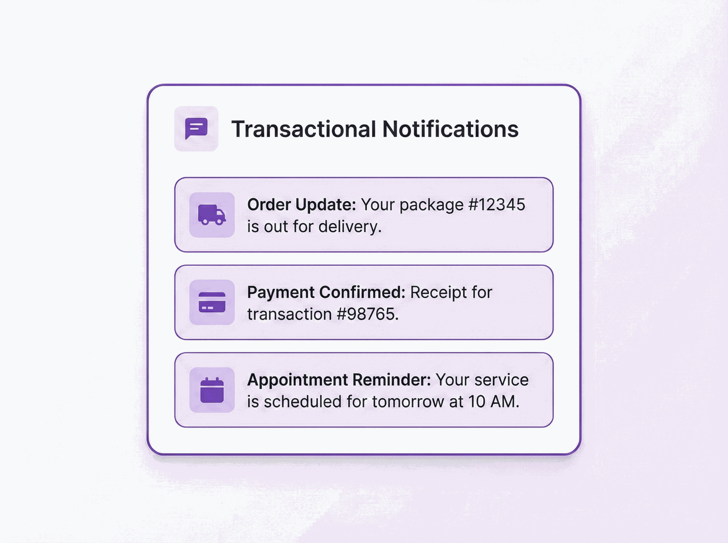Transactional Notifications